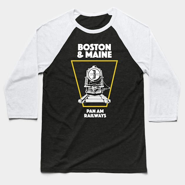 Boston & Maine - Train Emblem Baseball T-Shirt by TouristTrash